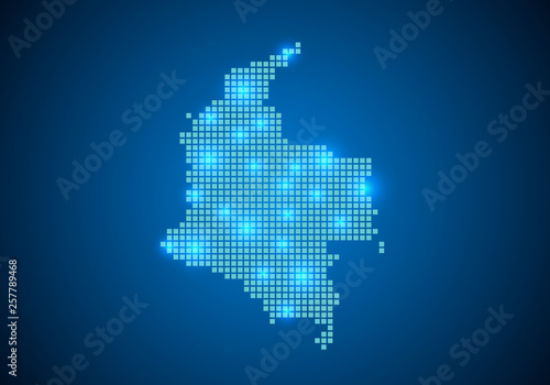 Abstract blue background with map, internet line, connected points. map with dot nodes. Global network connection concept. Wire frame 3D mesh polygonal network line. vector.