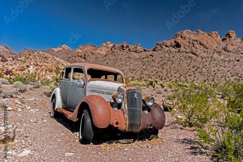 Old cars and rustic vehicles of Nelson Ghost Town.