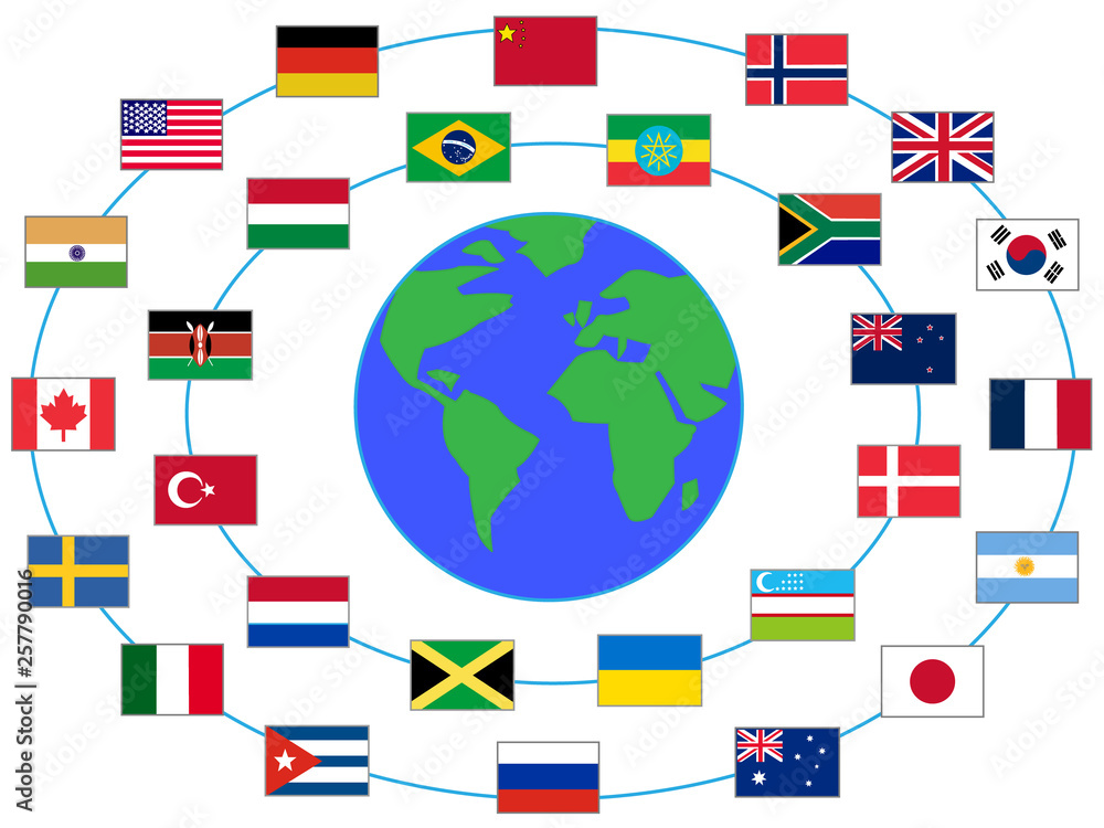 Obraz premium 国際社会が、世界的な問題を平和に解決するためのイメージポスター。