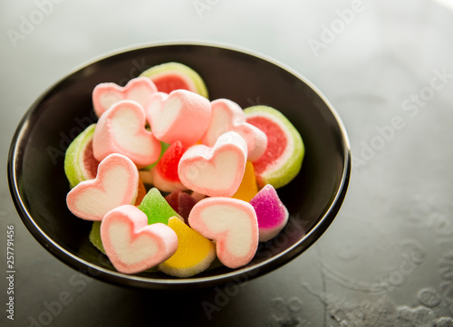 Wallpaper Mural Marshmallow and jelly in bowl, stop motion picture in studio Thailand Torontodigital.ca