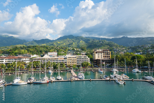 Aerial View of Papeete Tahiti (French Polynesia) 