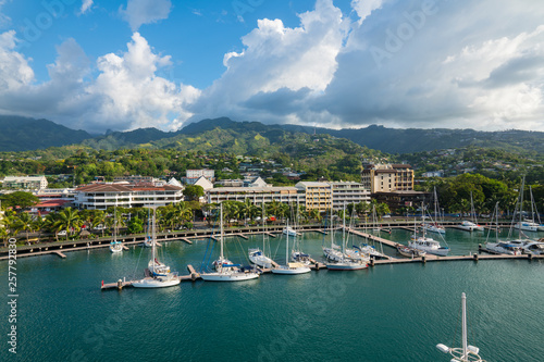 Aerial View of Papeete Tahiti (French Polynesia) 