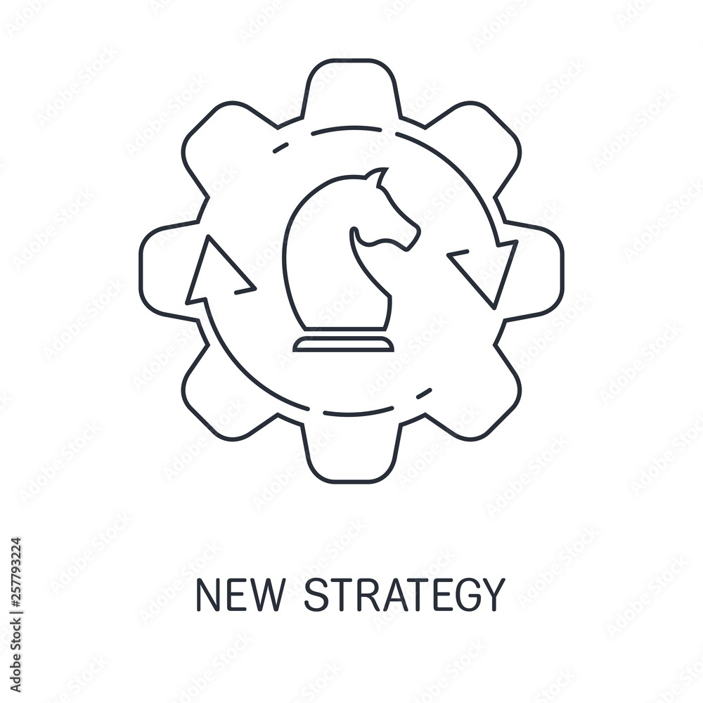 New strategy. Vector linear icon. New strategy. Vector linear icon.