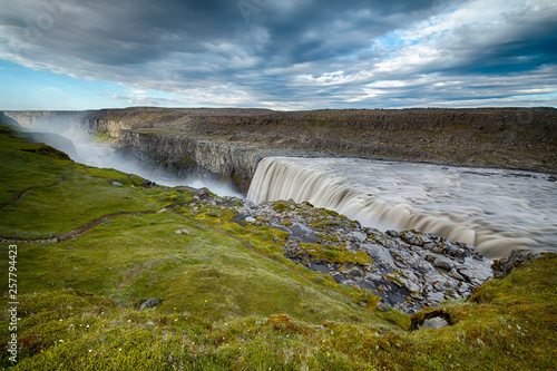 Beautiful waterfall Dettifoss in Iceland  Summertime 