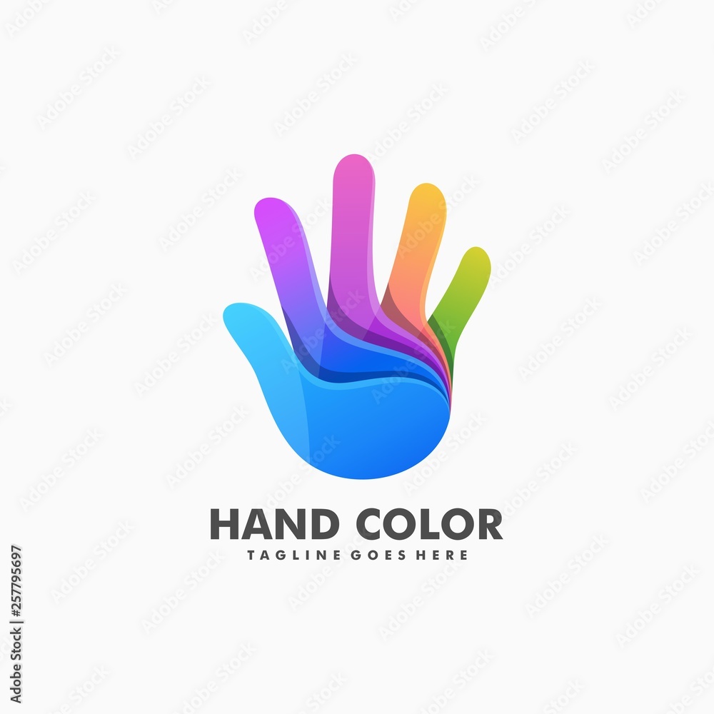 Obraz premium Hand Colorful Concept illustration vector Design template