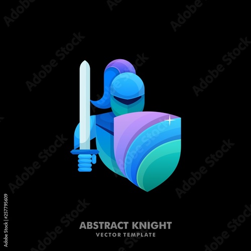 Abstract Knight colorful illustration vector template
