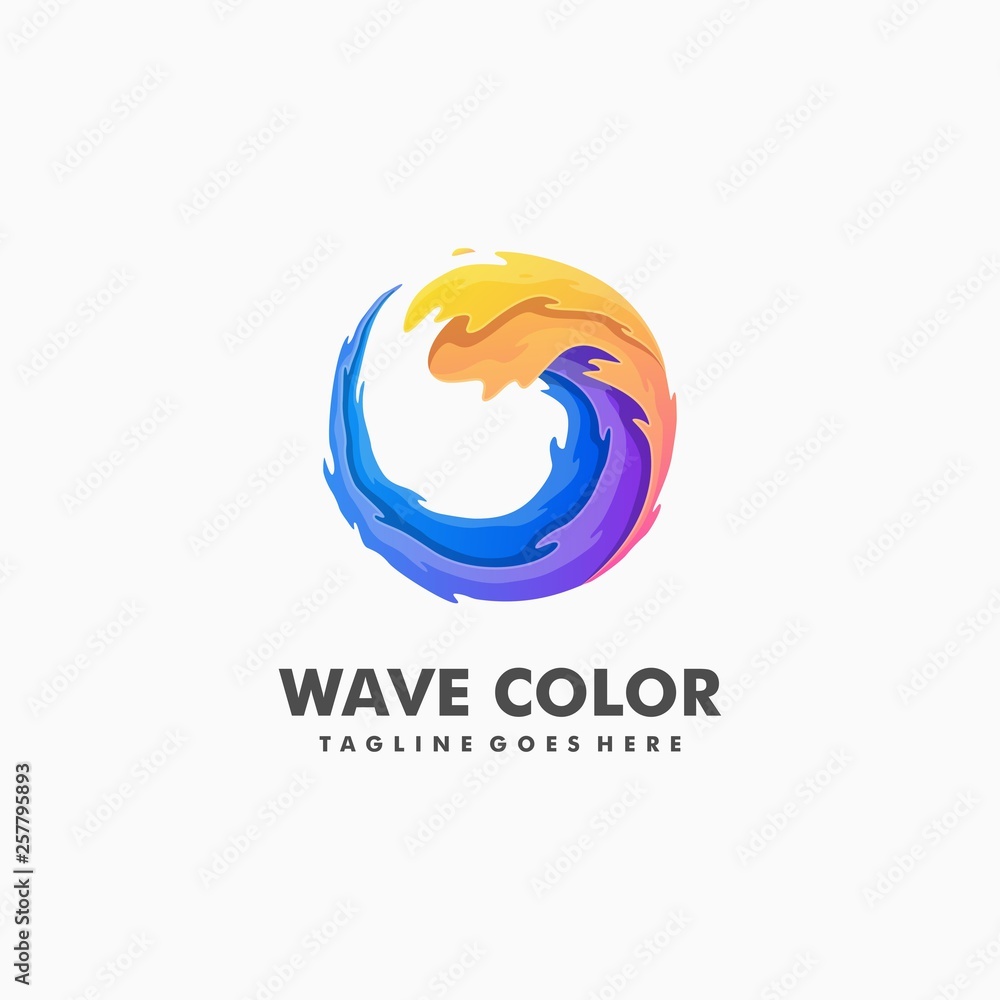 Wave Colorful Sport Concept illustration vector Design template