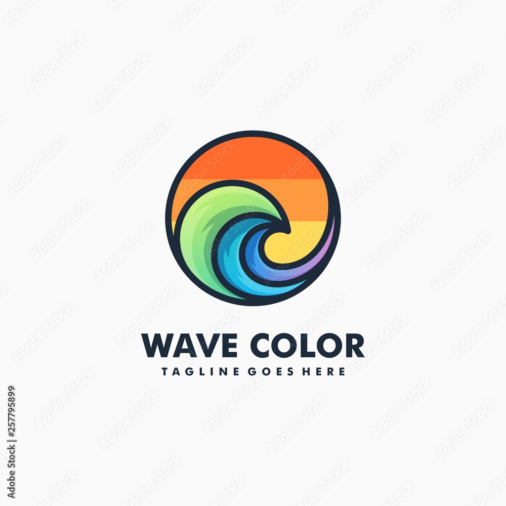 Wave Color Sport Concept illustration vector Design template