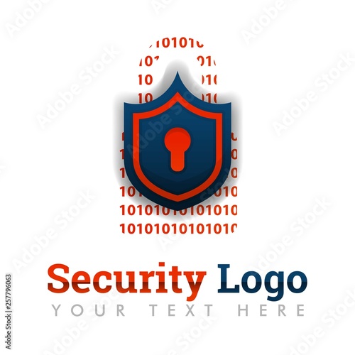 Security logo template for security software, customer protection, data protection, antivirus, hacking, prevention, bug hunter, programming, network, financial.can be for web, banner, flyer, brochure