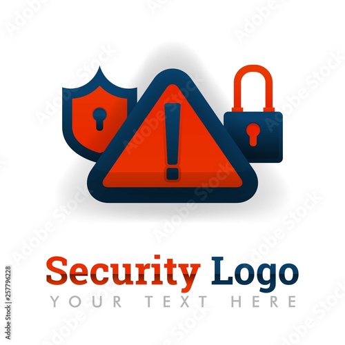 Security logo template for software, programming, warnings, malicious, alerts, internet industry, hacking prevention, bug hunter, program error. can be for web, banner, flyer, brochure, mobile, UI UX