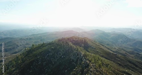 Aerial drone shot of Sierra Blanca of Baja California Mexico, village part of Ensenada, the greatest town on earth