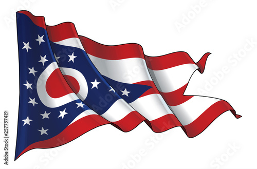 Waving Flag of the State of Ohio