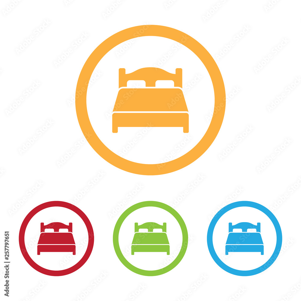 Colorful Bed Icons With Rings Colorful Bed Icons With Rings