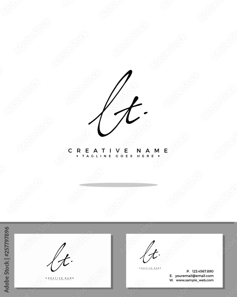 L T LT initial handwriting logo template vector. signature logo concept L T LT initial handwriting logo template vector. signature logo concept
