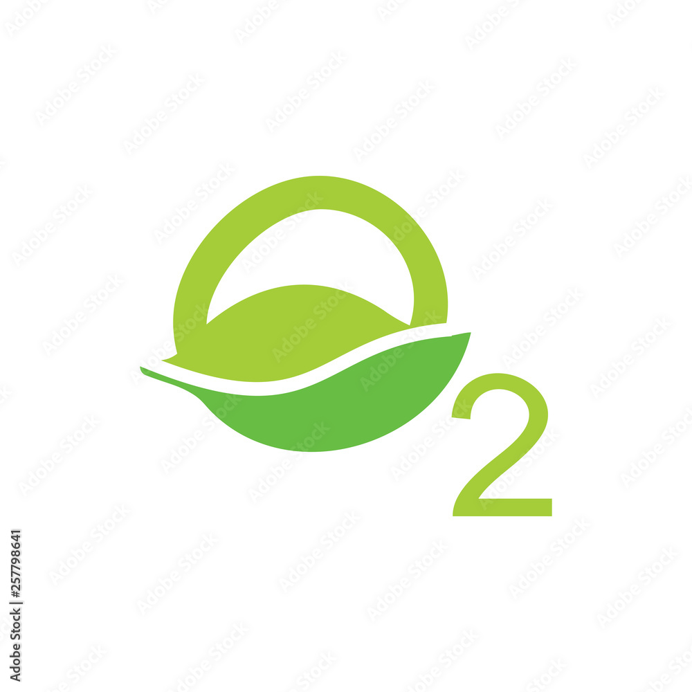letters o2 leaf shape symbol logo vector letters o2 leaf shape symbol logo vector