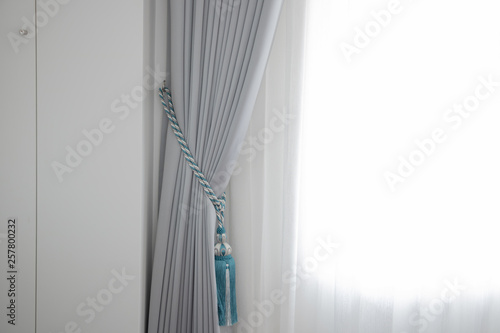 Rope curtain  gray curtain With white light curtain