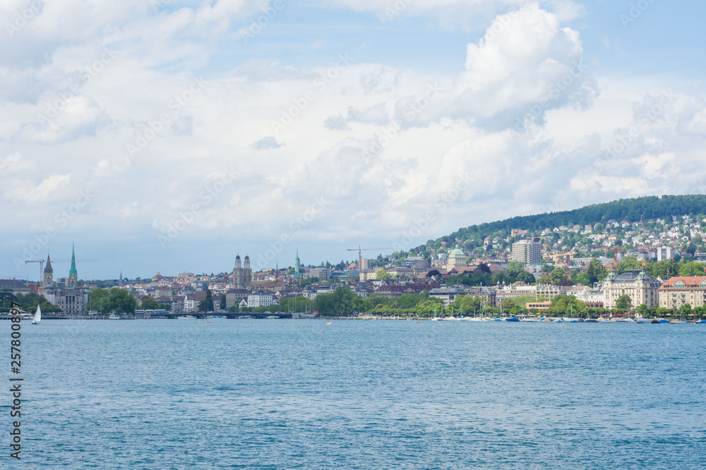Zurich city from Lake Zurich