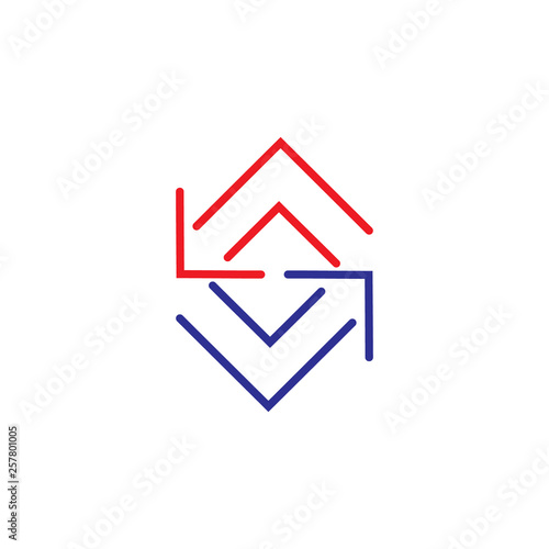 circle geometric rotation arrow square logo vector