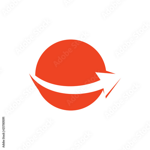 negative space arrow global market logo vector