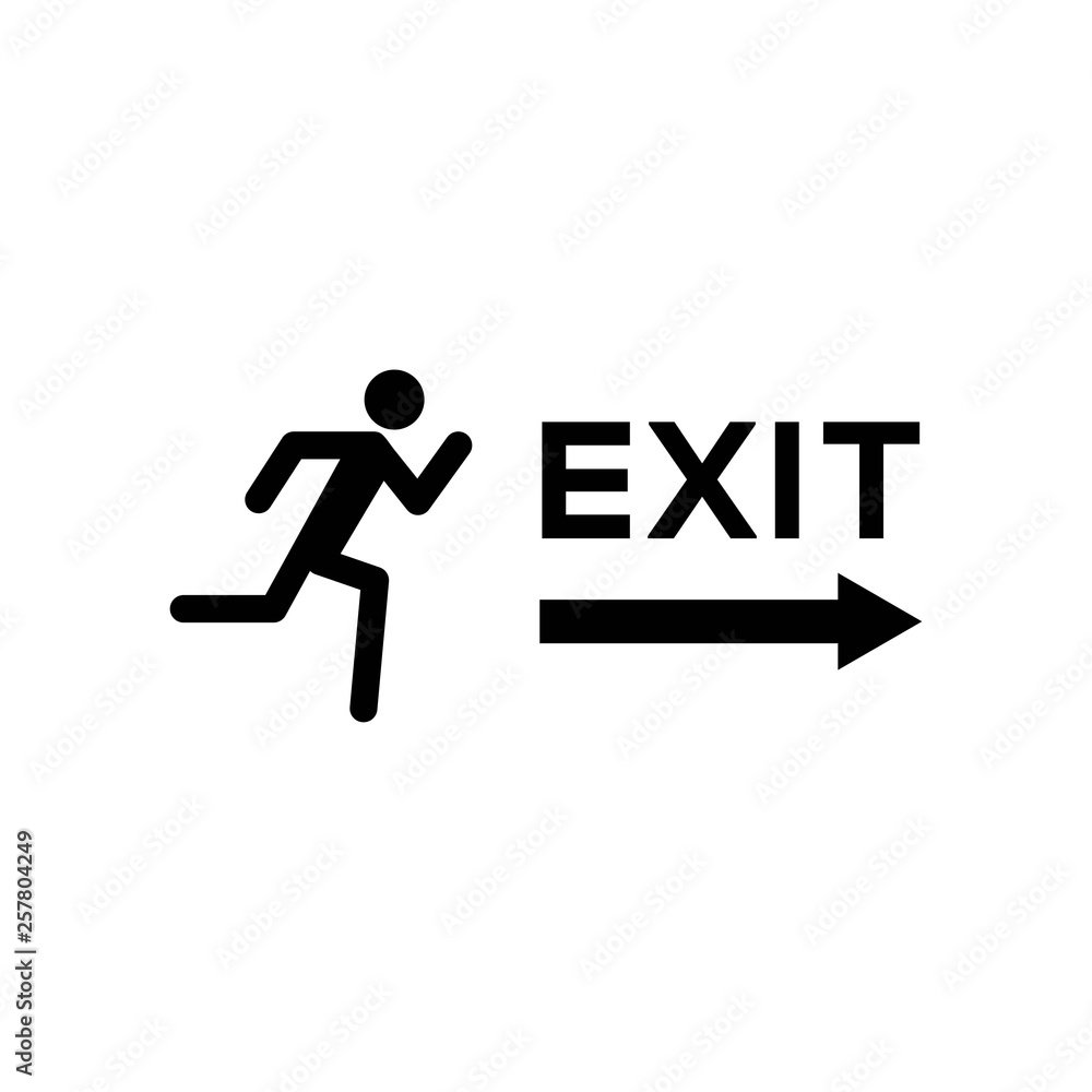 exit black icon design exit black icon design