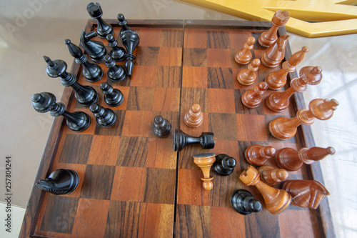 chess at living room