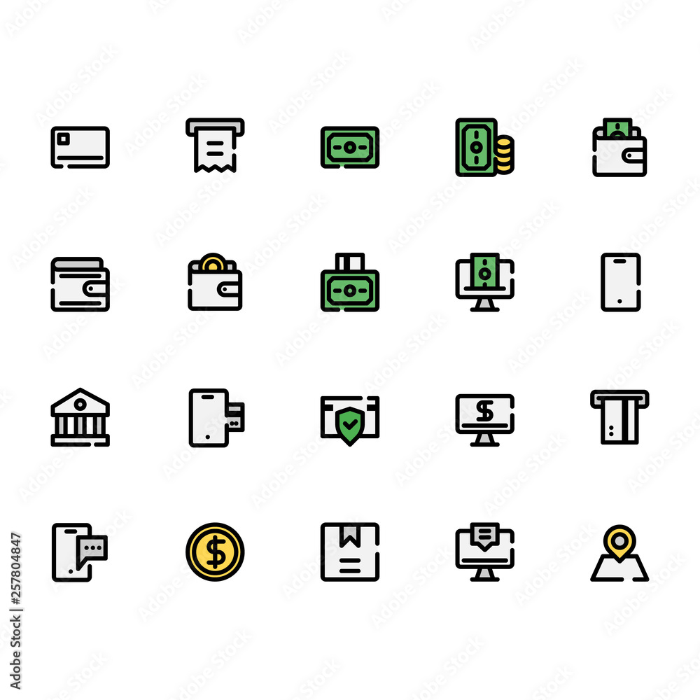 Filled Line icon collection - Payment Filled Line icon collection - Payment