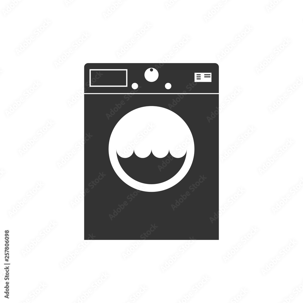 Washing machine icon. Vector illustration, flat design. Washing machine icon. Vector illustration, flat design.