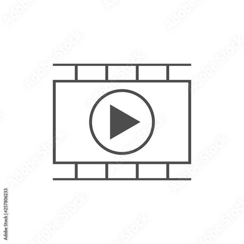 Video player icon. Vector illustration, flat design.