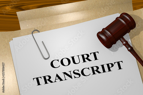 Obraz na płótnie COURT TRANSCRIPT concept