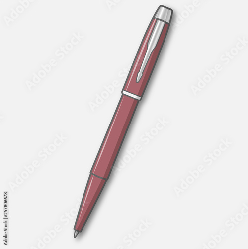  ballpoint pen icon vector illustration design red