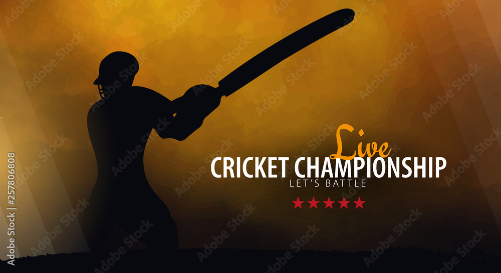 Cricket Championship banner or poster, design with players and bats ...