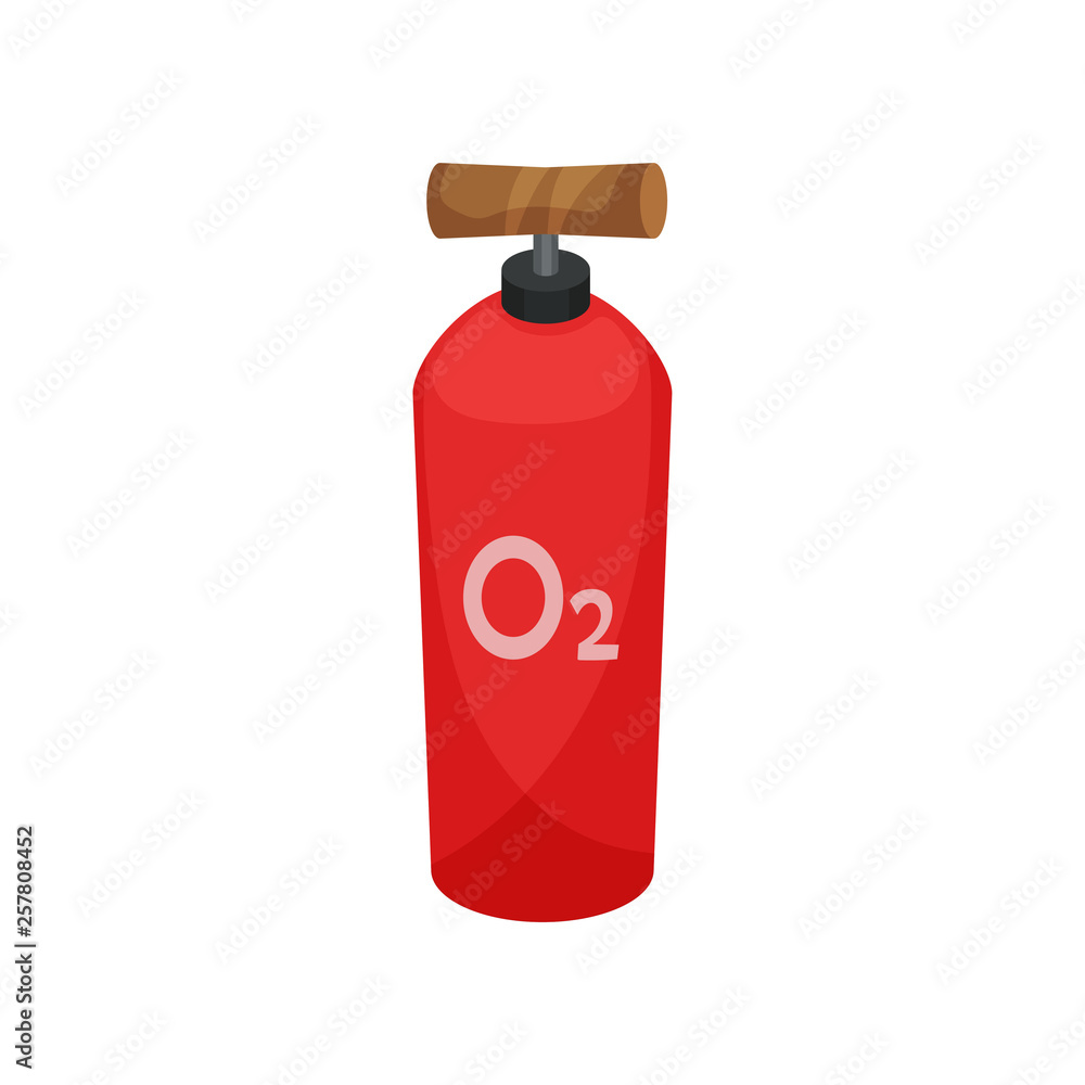 Oxygen cylinder on white background. Miner tool. Oxygen cylinder on white background. Miner tool.