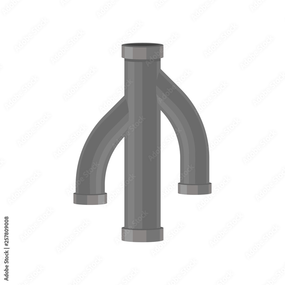Triple sewer pipe on white background. Plumbing concept. Triple sewer pipe on white background. Plumbing concept.