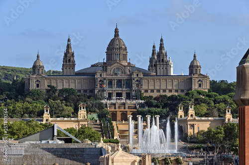 Aerial view of National Museum in Barcelona
