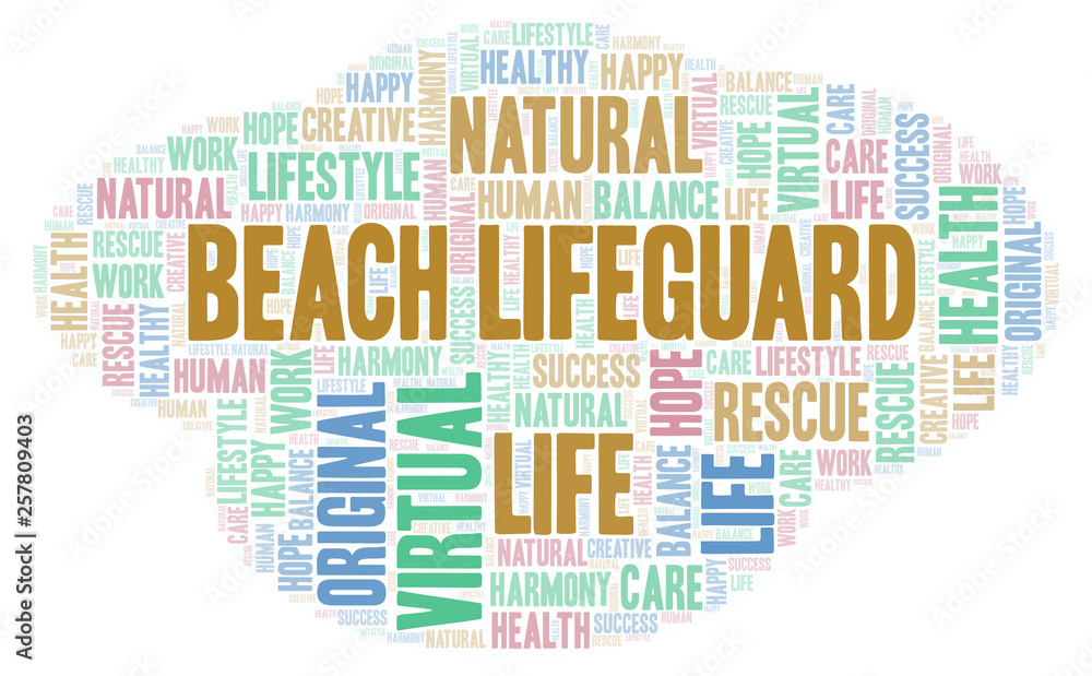 Fototapeta premium Beach Lifeguard word cloud.