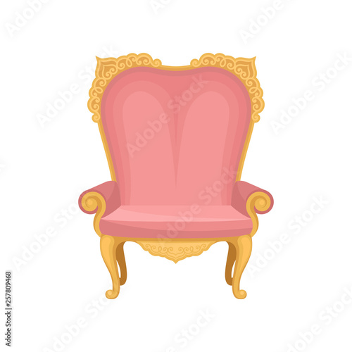Pink chair on white background. Vector illustration.