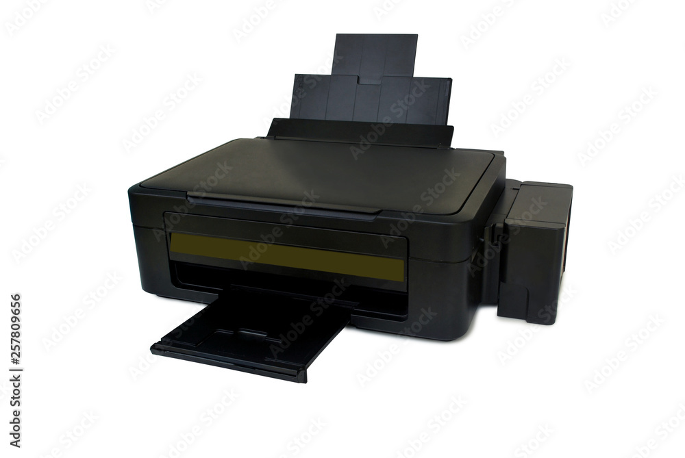 Four color printer on white background.With Clipping Path. Four color printer on white background.With Clipping Path.