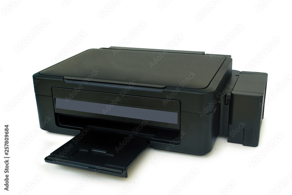 Four color printer on white background.With Clipping Path. Four color printer on white background.With Clipping Path.
