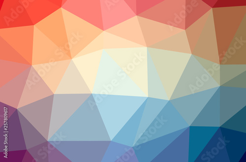 Illustration of abstract Blue And Red horizontal low poly background. Beautiful polygon design pattern.