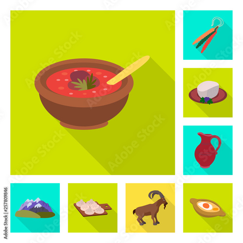 Vector illustration of culture and sightseeing symbol. Set of culture and originality stock symbol for web.