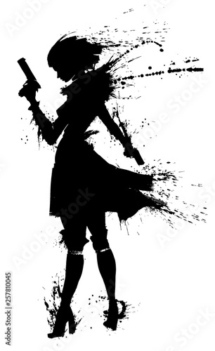 Girl with two guns