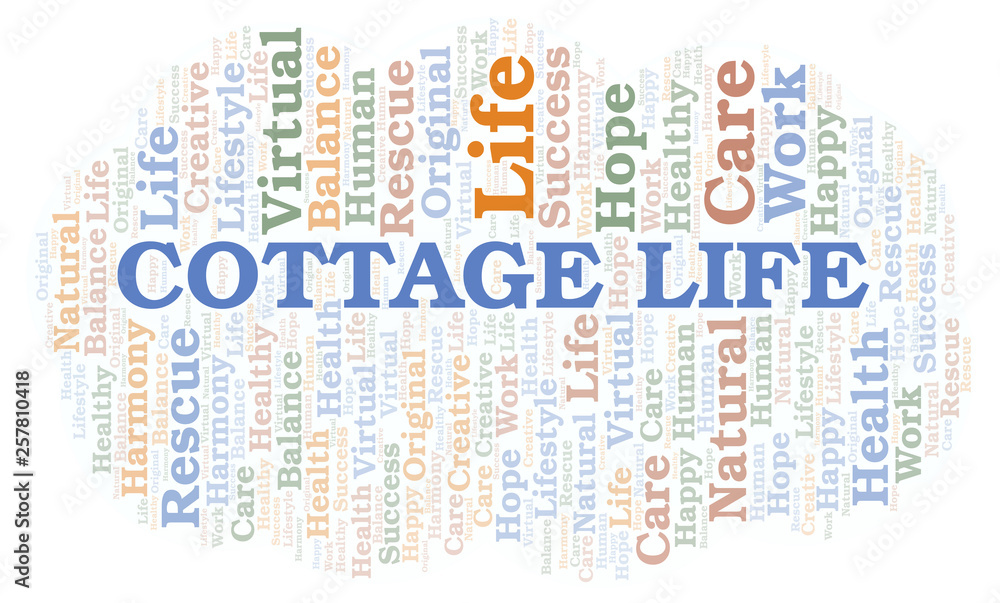 Obraz premium Cottage Life word cloud.