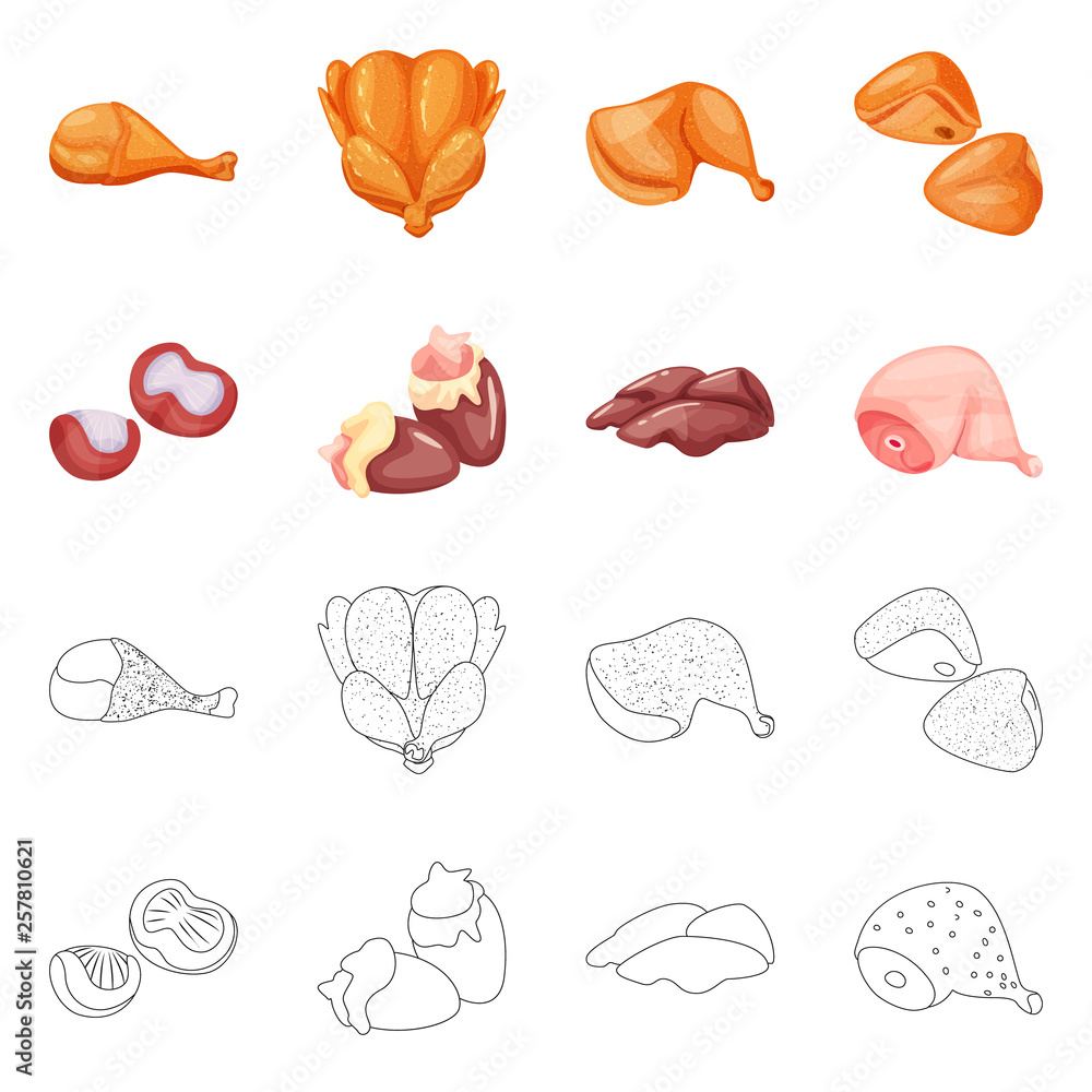 Vector illustration of product and poultry sign. Collection of product and agriculture vector icon for stock. Vector illustration of product and poultry sign. Collection of product and agriculture vector icon for stock.