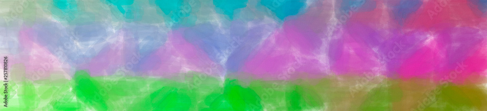 Illustration of abstract Green, Blue And Purple Watercolor With Low Coverage Banner background.
