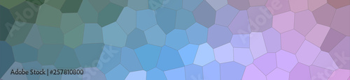 Abstract illustration of green blue and pink colorful Middle size hexagon banner background  digitally generated.