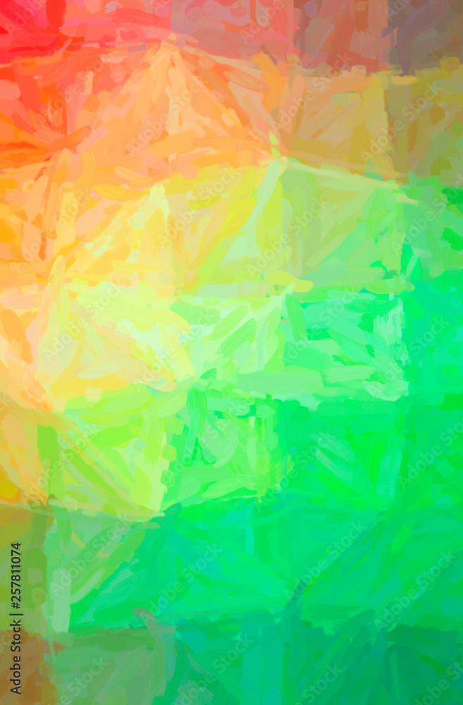 Abstract illustration of green, pink, red, yellow Impressionist Impasto background