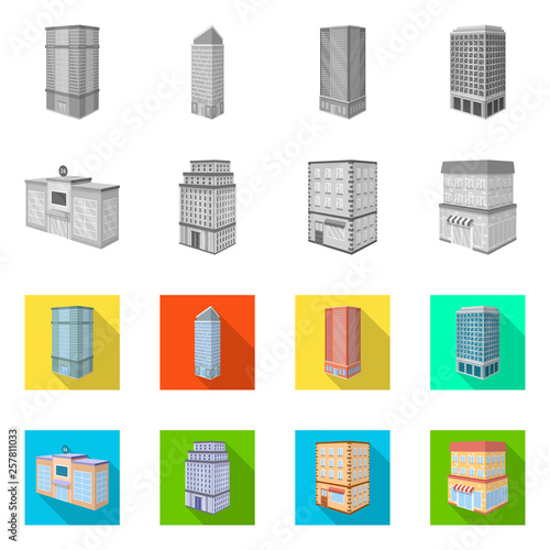 Isolated object of construction and building logo. Collection of construction and estate vector icon for stock.