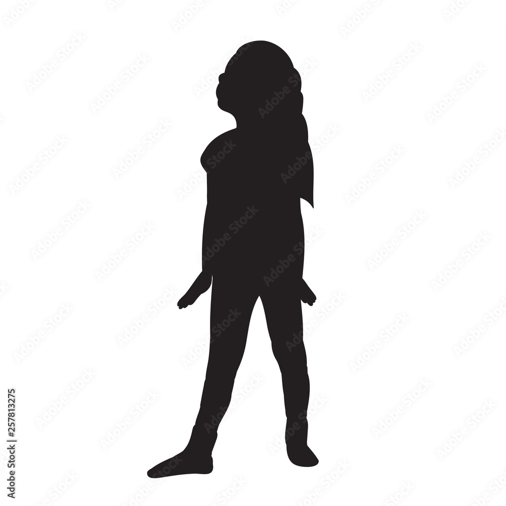 silhouette of a little girl dancing