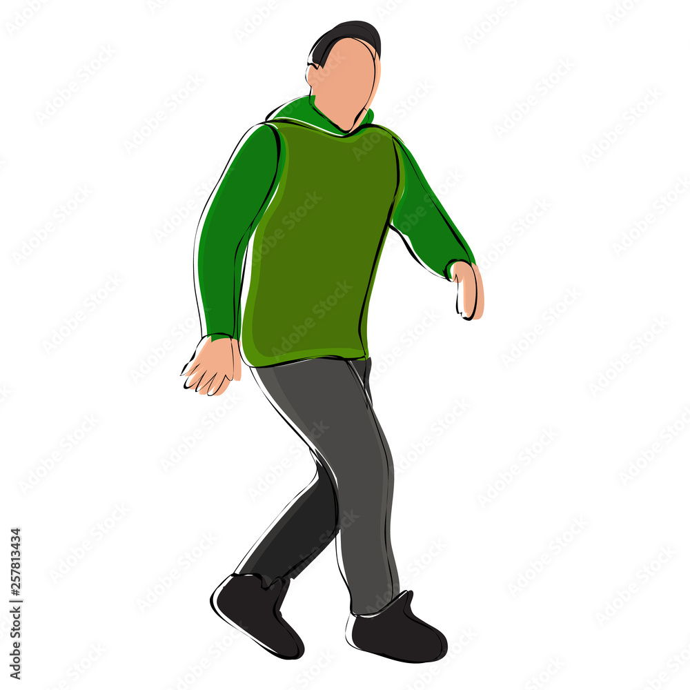sketch multicolored man sketch multicolored man