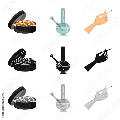Vector illustration of refuse and stop symbol. Collection of refuse and habit stock vector illustration.